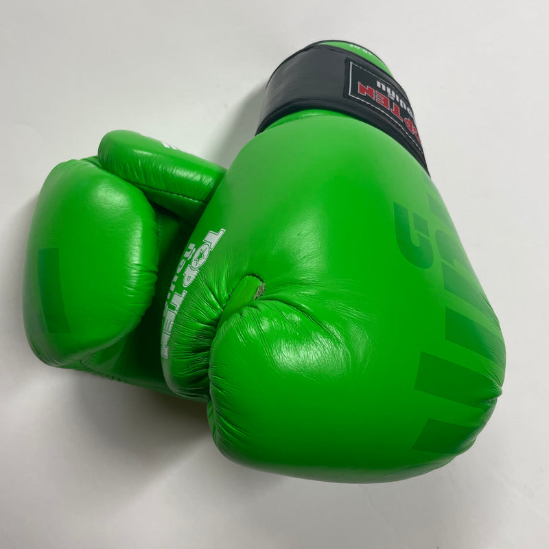 POŠKOZENÉ: Top Ten IFMA Boxerské rukavice Ajarn - zelená, 10oz