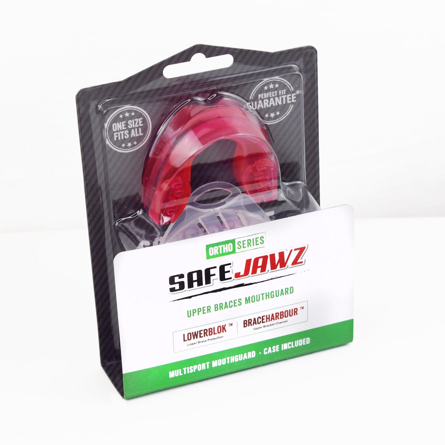 SAFEJAWZ Ortho chrániče zubů na rovnátka, růžová