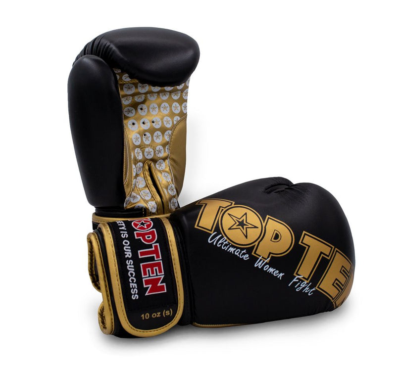 Boxerské rukavice Top Ten Women Fight - černá/zlatá, 2242-92
