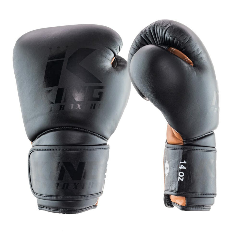 King Pro Boxing boxerské rukavice - černá/hnědá, KPB/BG-STAR3