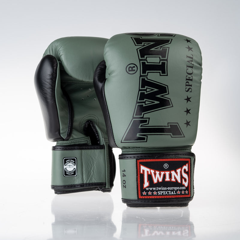 Boxerské rukavice Twins - khaki, BGVL-8-GREEN
