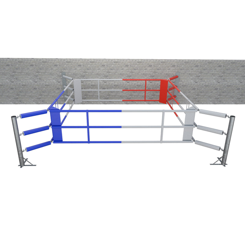 Podlahový tréninkový boxerský ring FIGHTER zeď II se 3 provazy, BRF-NF2W
