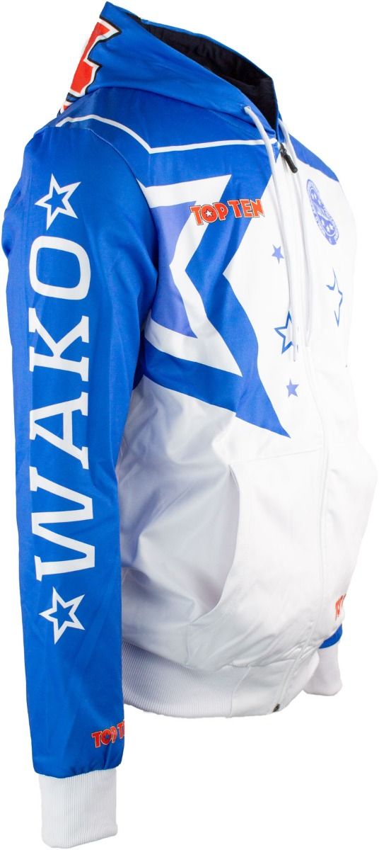 Mikina s kapucí WAKO - bílá/modrá, 19321-16