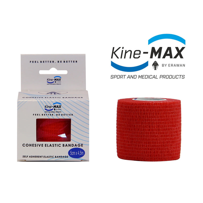 Kine-MAX Samofixační elastické obinadlo-5cm,7,5cm,10cm - červená, CEB5RED,CEB7RED,CEB10RED