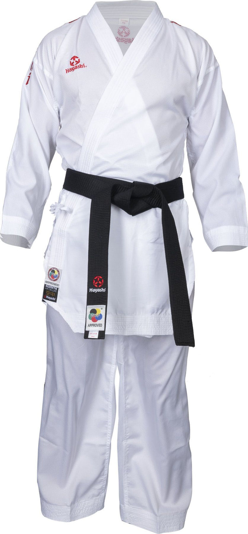Hayashi kumite kimono AirDeluxe - WKF approved, bílá/červená, 0474-11