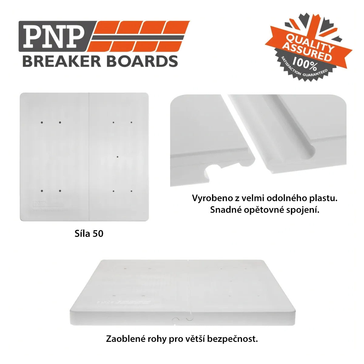Přerážecí deska PNP - bílá 50, BB-S-W